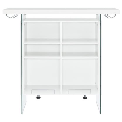 Acosta Freestanding Home Bar Wine Cabinet White High Gloss