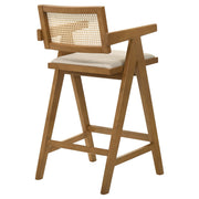 Silla de bar de ratán tejido Kane en nogal claro (juego de 2)