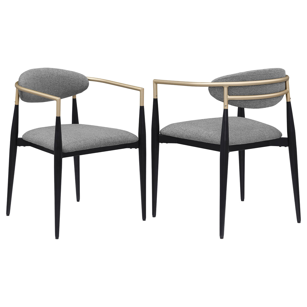 Silla de comedor Alexis tapizada en tela beige (juego de 2)