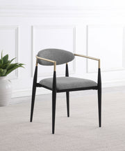 Alexis Fabric Upholstered Dining Arm Chair Beige (Set of 2)