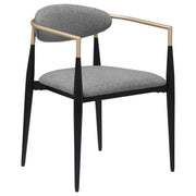 Alexis Fabric Upholstered Dining Arm Chair Beige (Set of 2)