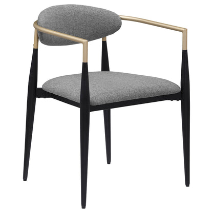 Alexis Fabric Upholstered Dining Arm Chair Beige (Set of 2)