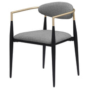 Alexis Fabric Upholstered Dining Arm Chair Beige (Set of 2)