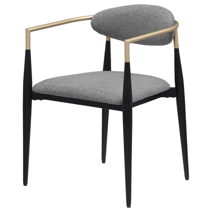 Alexis Fabric Upholstered Dining Arm Chair Beige (Set of 2)
