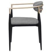 Alexis Fabric Upholstered Dining Arm Chair Beige (Set of 2)