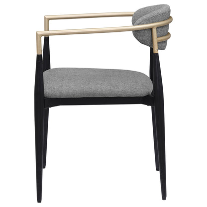 Alexis Fabric Upholstered Dining Arm Chair Beige (Set of 2)