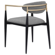 Alexis Fabric Upholstered Dining Arm Chair Beige (Set of 2)