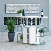 Mueble bar para vinos Gallimore de 2 puertas, blanco brillante