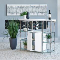 Mueble bar para vinos Gallimore de 2 puertas, blanco brillante
