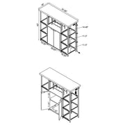 Mueble bar para vinos Gallimore de 2 puertas, blanco brillante