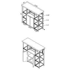 Mueble bar para vinos Gallimore de 2 puertas, blanco brillante