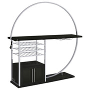 Risley 2-door Circular LED Home Bar Cabinet White High Gloss