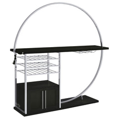 Risley 2-door Circular LED Home Bar Cabinet White High Gloss