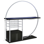 Mueble bar circular LED de 2 puertas Risley para el hogar, blanco de alto brillo