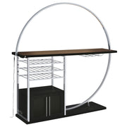 Mueble bar circular LED de 2 puertas Risley para el hogar, blanco de alto brillo