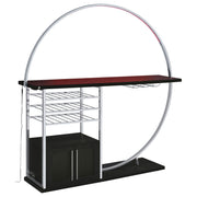 Mueble bar circular LED de 2 puertas Risley para el hogar, blanco de alto brillo