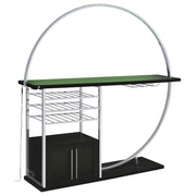 Mueble bar circular LED de 2 puertas Risley para el hogar, blanco de alto brillo