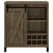 Armario para vinos Arlington con puertas corredizas, roble rústico