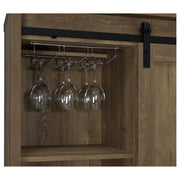 Armario para vinos Arlington con puertas corredizas, roble rústico