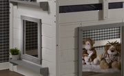 Sweet Dreams Rustic White Low Loft with 3 Drawer Chest