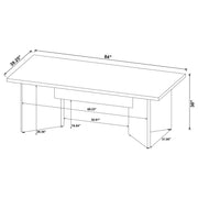 Mesa de comedor Jamestown de 84 pulgadas de madera compuesta de mango