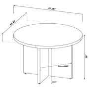 Mesa de comedor redonda Jamestown de madera compuesta de 47 pulgadas, mango
