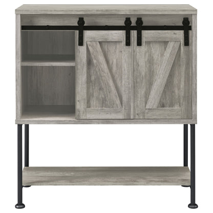 Vitrina para vinos Claremont con puertas corredizas, color madera flotante gris