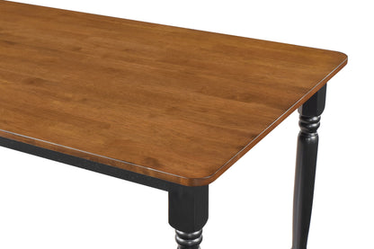 Mesa de comedor rectangular de madera Hollyoak de 63 pulgadas en nogal