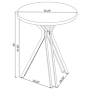 Mesa de bar bistró redonda Edgerton de 35 pulgadas de altura, roble oscuro