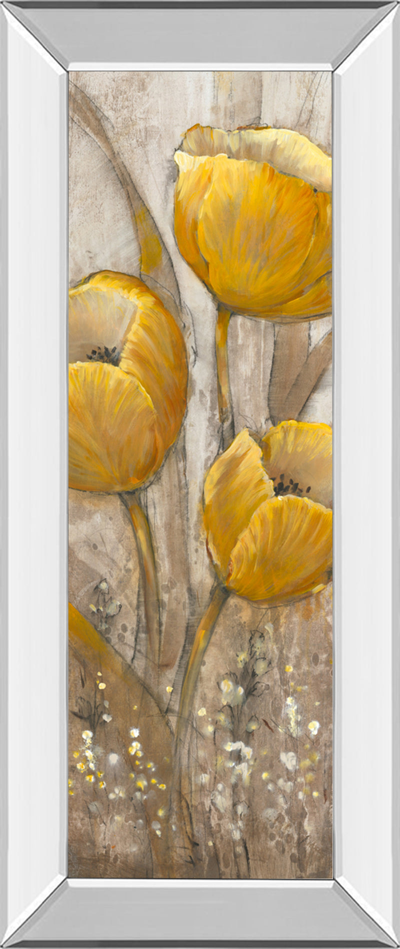 Mirrored Frame Ochre Tulips II By Tim Otoole