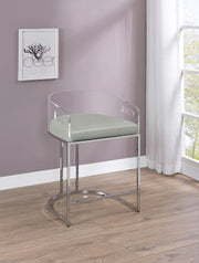 Silla de bar de acrílico transparente Thermosolis cromada (juego de 2)