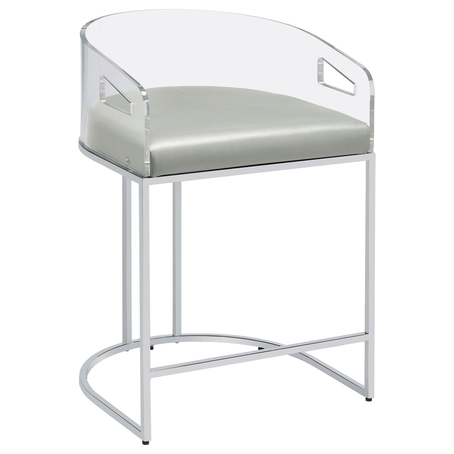 Thermosolis Clear Acrylic Bar Chair Chrome (Set of 2)