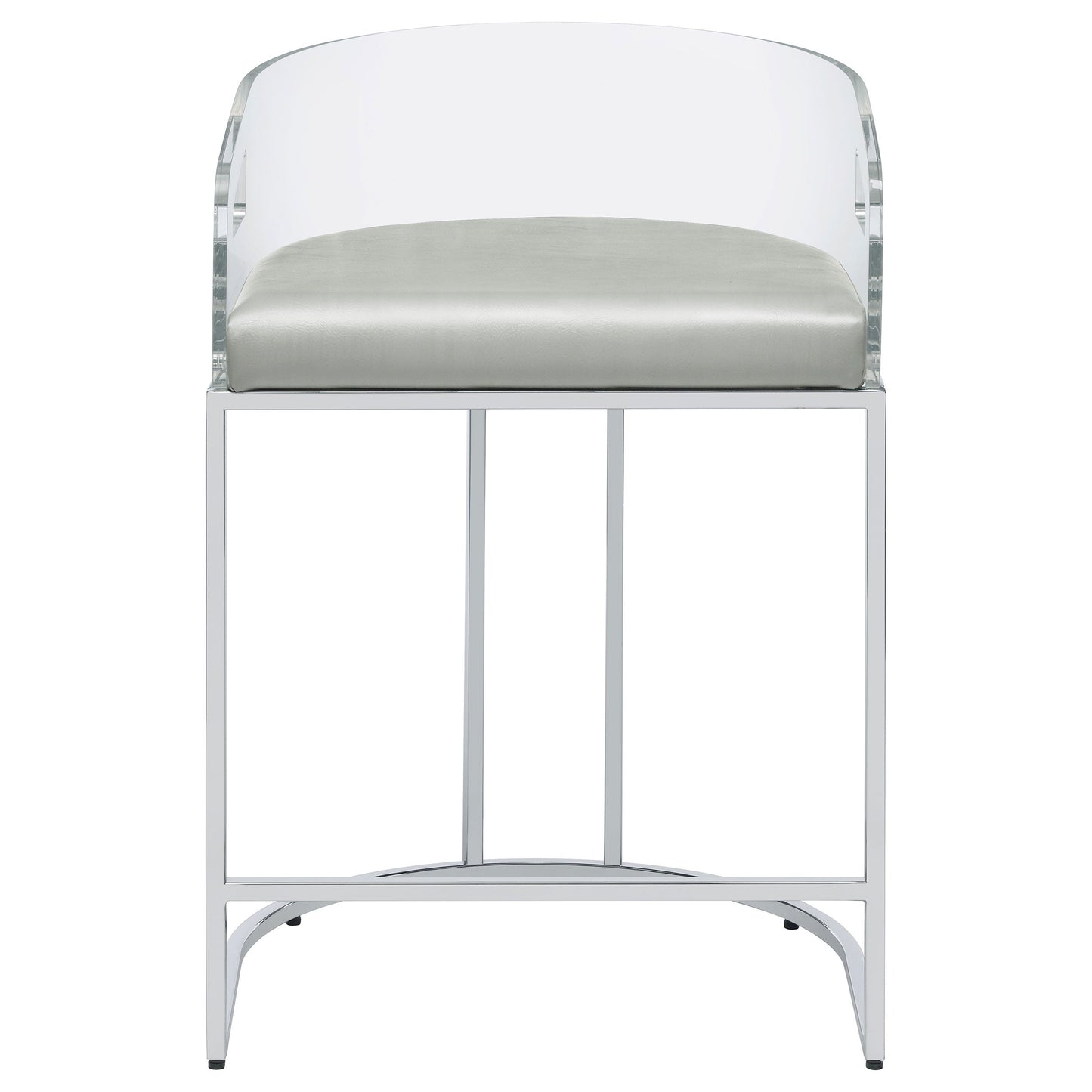 Thermosolis Clear Acrylic Bar Chair Chrome (Set of 2)