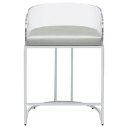 Silla de bar de acrílico transparente Thermosolis cromada (juego de 2)