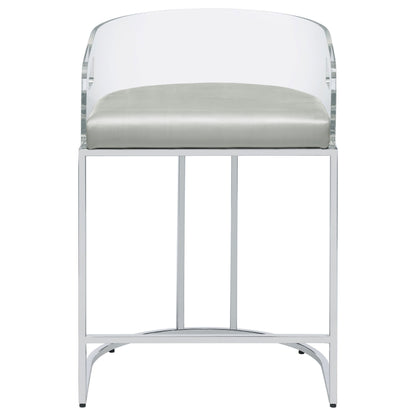 Thermosolis Clear Acrylic Bar Chair Chrome (Set of 2)