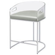 Silla de bar de acrílico transparente Thermosolis cromada (juego de 2)