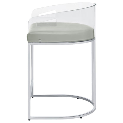 Thermosolis Clear Acrylic Bar Chair Chrome (Set of 2)