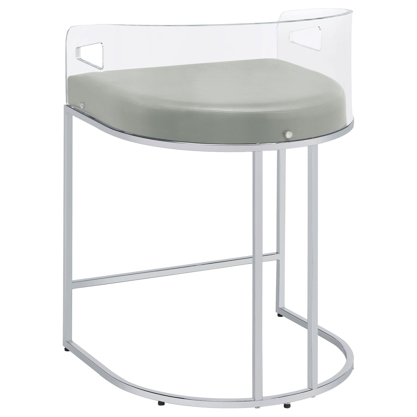 Thermosolis Clear Acrylic Bar Chair Chrome (Set of 2)