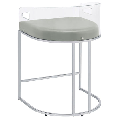 Thermosolis Clear Acrylic Bar Chair Chrome (Set of 2)