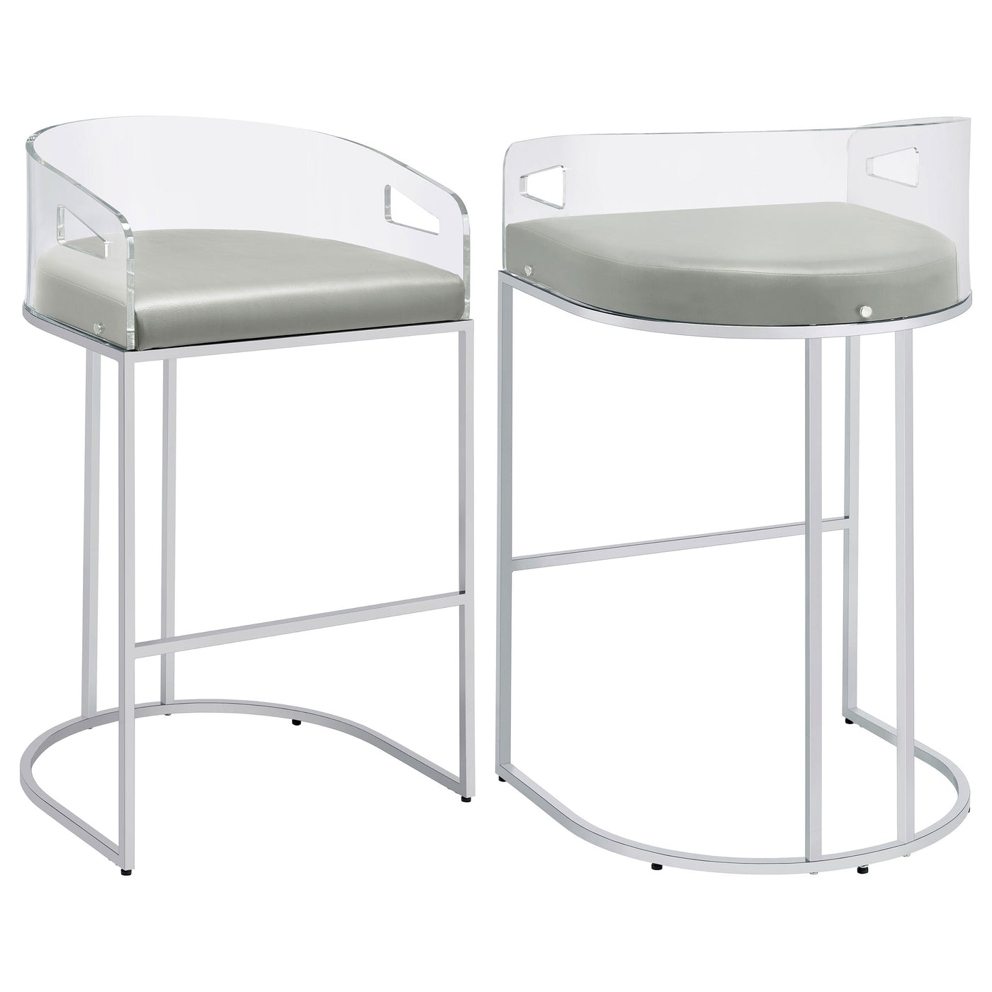 Silla de bar de acrílico transparente Thermosolis cromada (juego de 2)