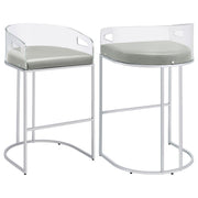 Silla de bar de acrílico transparente Thermosolis cromada (juego de 2)