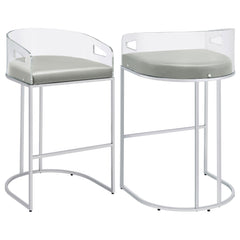 Silla de bar de acrílico transparente Thermosolis cromada (juego de 2)