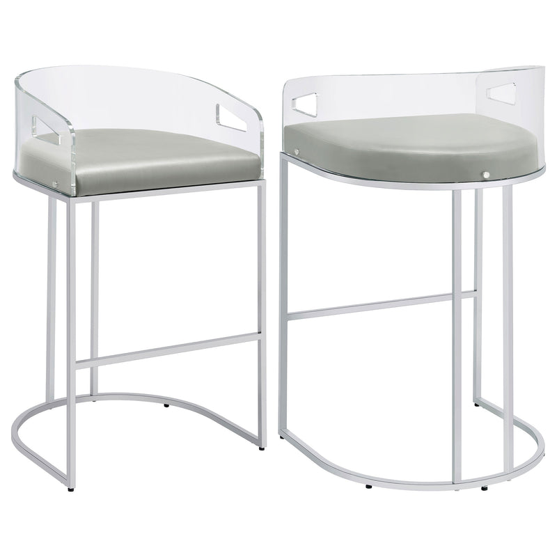 Silla de bar de acrílico transparente Thermosolis cromada (juego de 2)