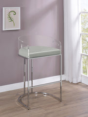 Silla de bar de acrílico transparente Thermosolis cromada (juego de 2)