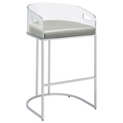 Silla de bar de acrílico transparente Thermosolis cromada (juego de 2)