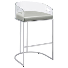 Silla de bar de acrílico transparente Thermosolis cromada (juego de 2)