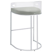 Silla de bar de acrílico transparente Thermosolis cromada (juego de 2)