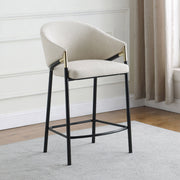 Silla de bar Chadwick tapizada en tela beige (juego de 2)