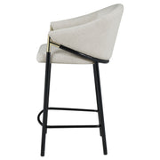 Silla de bar Chadwick tapizada en tela beige (juego de 2)