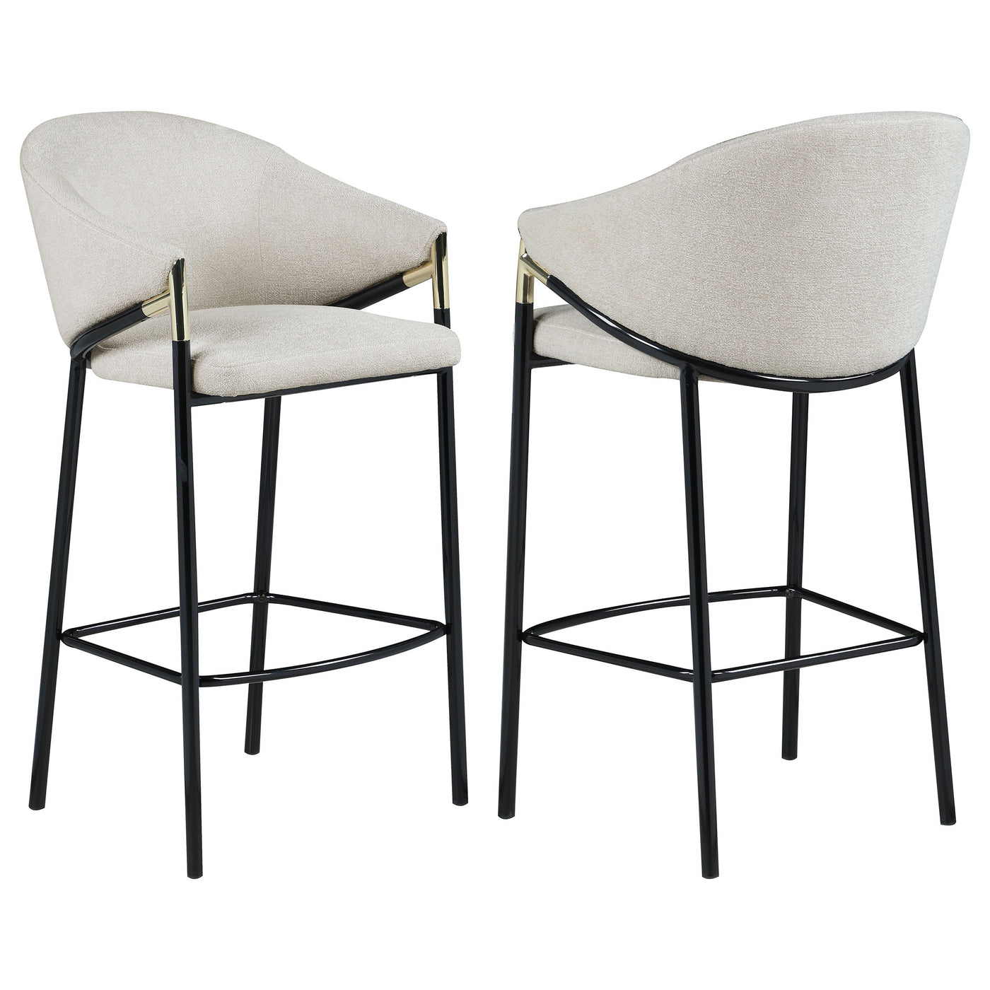 Silla de bar Chadwick tapizada en tela beige (juego de 2)